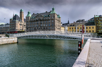Картинка bagers+bro+-+malm& 246 +sweden города -+мосты канал набережная мост здания