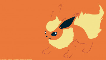 Картинка векторная+графика pokemon покемон огненный flareon
