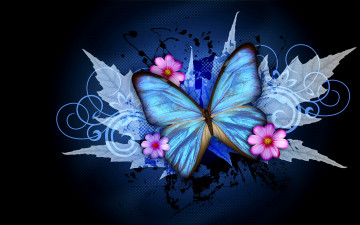 Картинка разное компьютерный+дизайн чветы бабочка