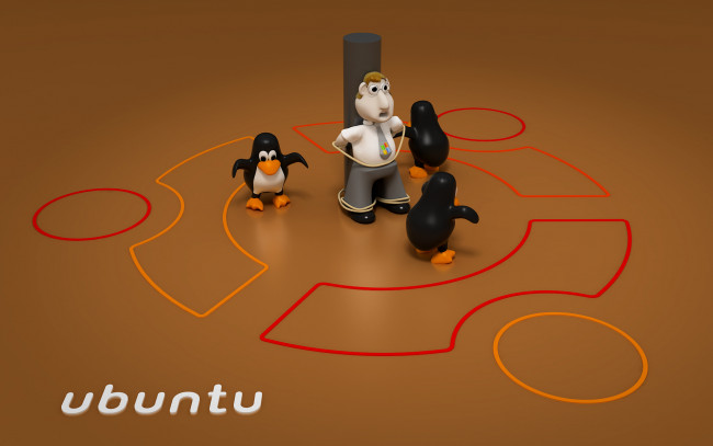 Обои картинки фото компьютеры, ubuntu linux, пингвины