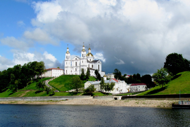 Обои картинки фото города, - православные церкви,  монастыри, река, беларусь, витебск, собор