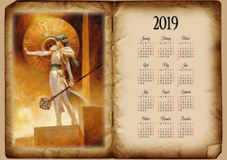 Картинка календари фэнтези уши жезл существо книга