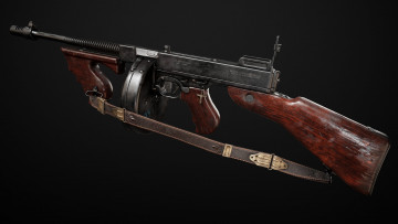 обоя оружие, 3d, thompson, m1928