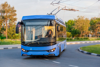 Картинка троллейбус техника троллейбусы синий дорога