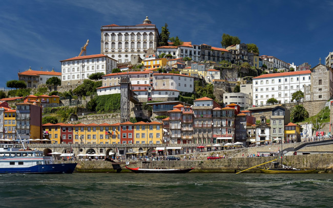 Обои картинки фото города, порту , португалия, река, здания, суда