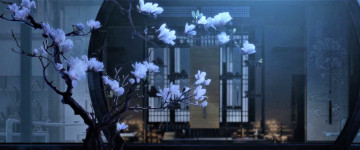 Картинка аниме mo+dao+zu+shi дом окно дерево магнолия