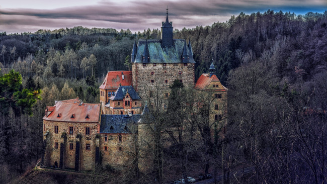Обои картинки фото kriebstein castle, saxony, города, замки германии, kriebstein, castle