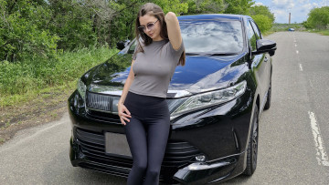 обоя автомобили, -авто с девушками, toyota, harrier