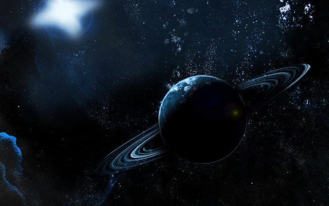 Обои картинки фото космос, сатурн, метеориты