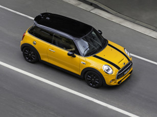 Картинка автомобили mini f56 au-spec cooper s желтый 2014г