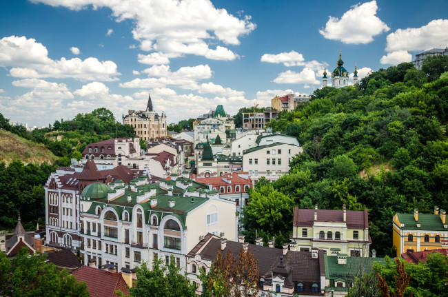 Обои картинки фото города, киев , украина, вознесенка, дома