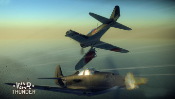 Картинка видео+игры war+thunder +world+of+planes полет самолеты