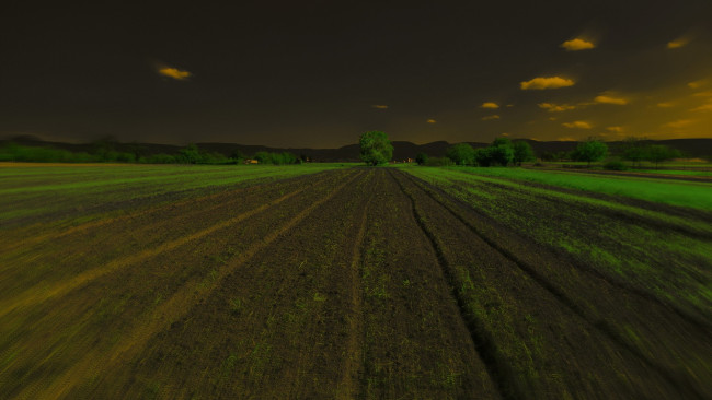 Обои картинки фото природа, поля, ночь
