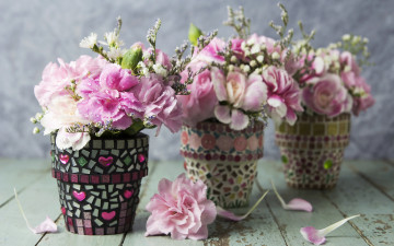 обоя цветы, гвоздики, flowers, pink, romantic, лепестки, розовые, vintage, beautiful