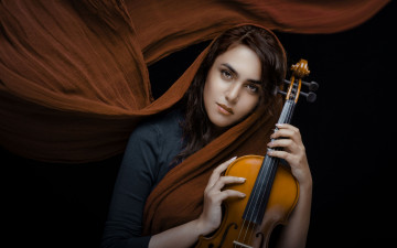 Картинка музыка -другое девушка скрипка взгляд
