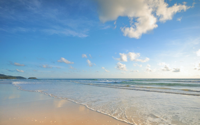 Обои картинки фото природа, побережье, море, sand, sea, волны, summer, песок, seascape, wave, beach, пляж, blue, лето