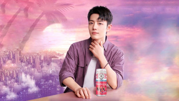 Картинка мужчины xiao+zhan актер рубашка банка стол пальмы город