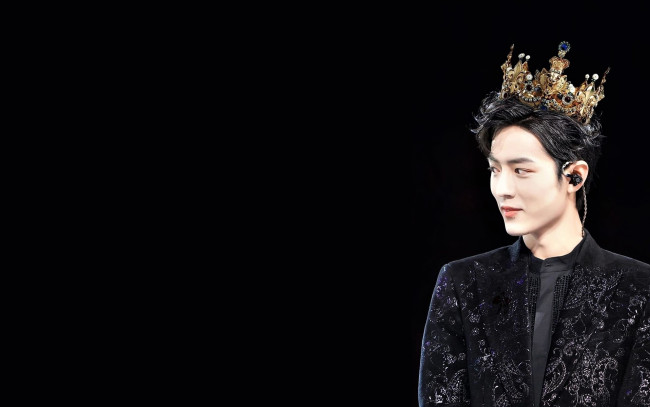 Обои картинки фото мужчины, xiao zhan, актер, пиджак, корона