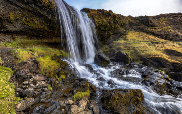 обоя природа, водопады, водопад, горы, скалы, камни