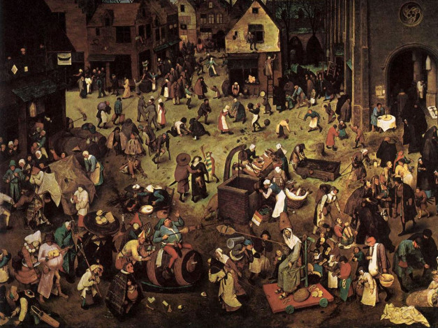 Обои картинки фото битва, масленицы, поста, рисованные, pieter, bruegel