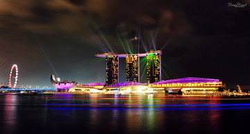 обоя singapore, города, сингапур, ночной, город