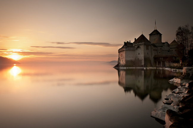 Обои картинки фото ch&, 226, teau, de, chillon, montreux, switzerland, города, шильонский, замок, швейцария, lake, geneva, монтрё, chateau