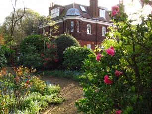 Картинка hampstead london england города здания дома цветы ландшафт