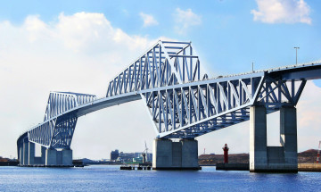 Картинка токио кото города Япония залив маяк мост