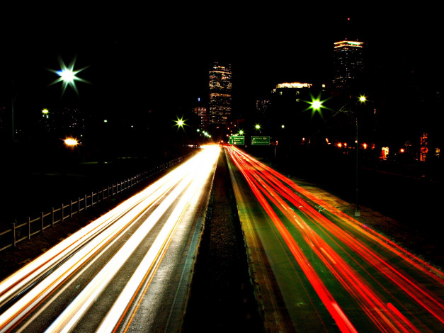 Обои картинки фото шоссе, разное, транспортные, средства, магистрали, дорога, автострада, ночь, скорость