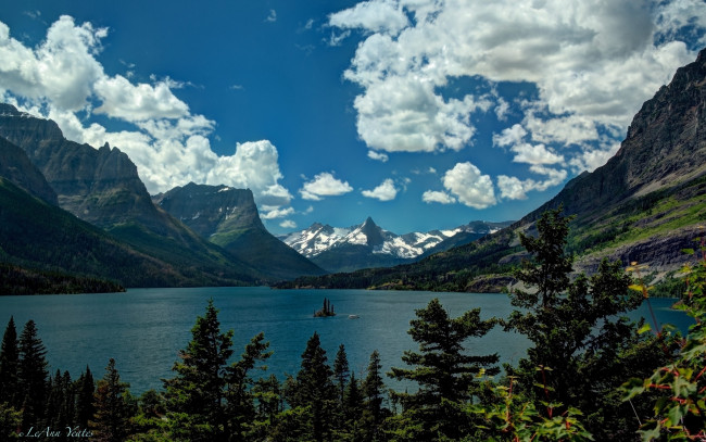 Обои картинки фото saint, mary, lake, glacier, national, park, montana, природа, реки, озера, монтана, глейшер, rocky, mountains, скалистые, горы, озеро
