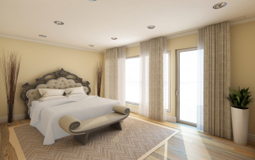 Картинка 3д+графика реализм+ realism постель кровать дизайн спальня