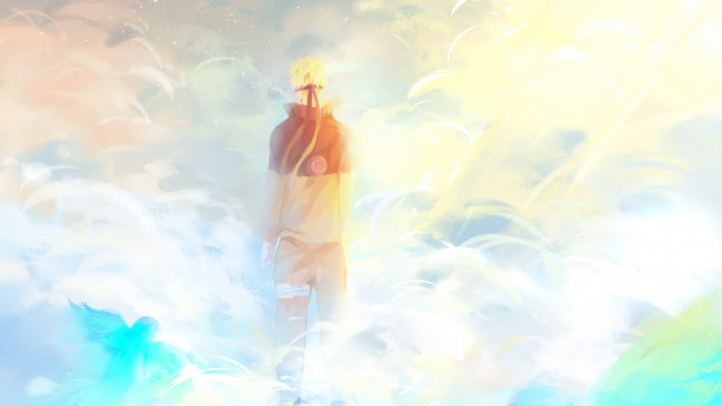 Обои картинки фото аниме, naruto, облака, небо, uzumaki