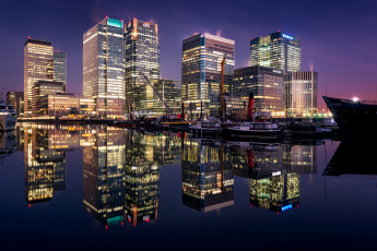 Картинка города лондон+ великобритания огни ночь англия дома лондон отражение