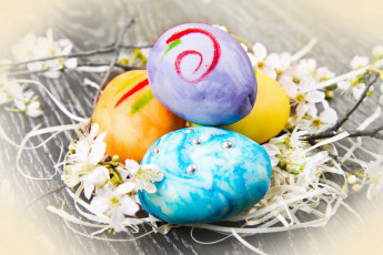 Картинка праздничные пасха цветы яйцо