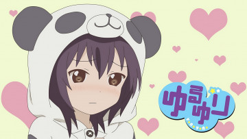 Картинка yuru+yuri аниме девушка взгляд фон