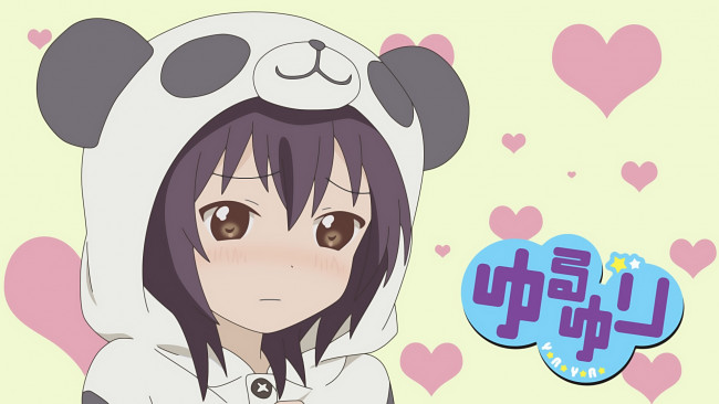 Обои картинки фото yuru yuri, аниме, девушка, взгляд, фон