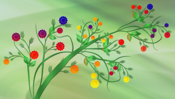 Картинка векторная+графика цветы+ flowers стебель цветы фон