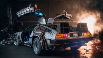 Картинка автомобили 3д delorean dmc-12 нейросети графика нейроарт ai art нейронные сети рисунки нейро искусство