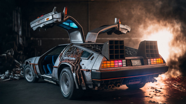 Обои картинки фото автомобили, 3д, delorean, dmc-12, нейросети, графика, нейроарт, ai, art, нейронные, сети, рисунки, нейро, искусство