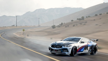 Картинка bmw+m8 автомобили bmw белый скорость горы дорога