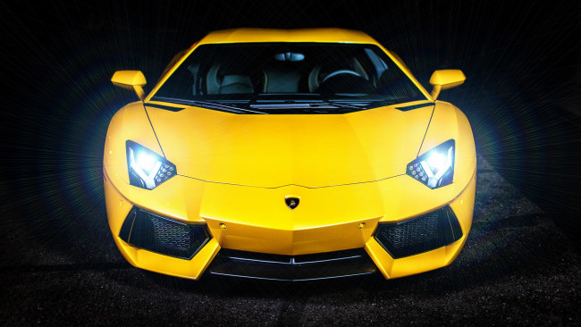 Обои картинки фото lamborghini aventador, автомобили, lamborghini, желтый