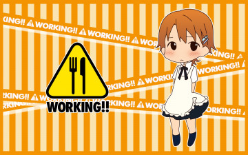 Картинка аниме working девочка полосы