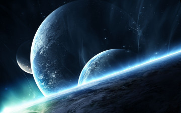 Картинка космос арт атмосфера planets поверхность восход звезды