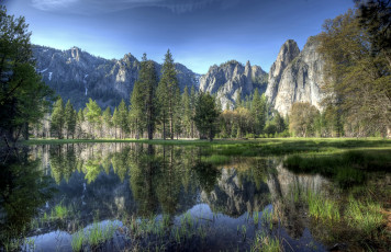 Картинка природа реки озера горы отражение деревья вода