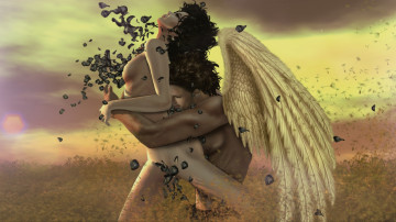 Картинка 3д графика romance ангел девушка страсть