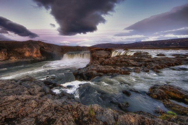 Обои картинки фото исландия, godafoss, waterfall, природа, водопады