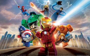 обоя lego, marvel, super, heroes, видео, игры, лего, игрушки