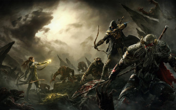 Картинка the elder scrolls online видео игры существа сражение лучник магия викинг