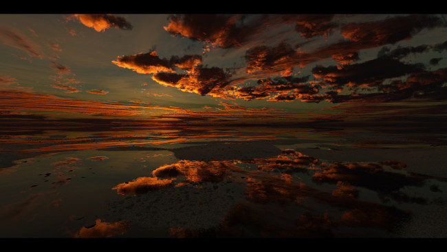 Обои картинки фото природа, восходы, закаты, отражение, облака