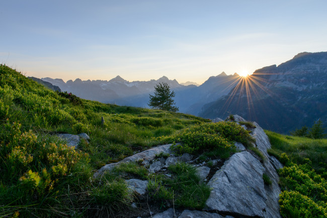 Обои картинки фото alps, switzerland, природа, горы, восход, рассвет, швейцария, альпы